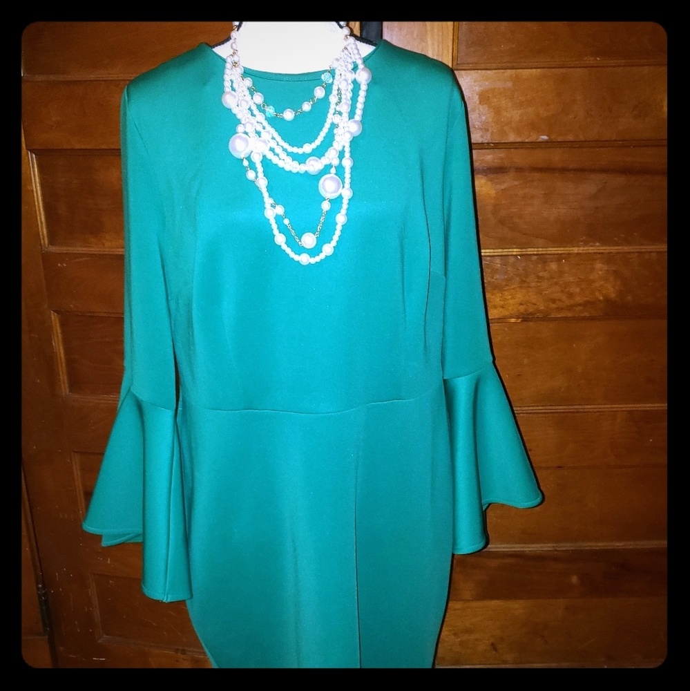 Beautiful green bell sleeve dress